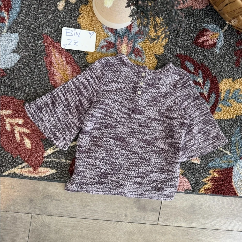 Kids Marled Purple Knit Short-Sleeve Top